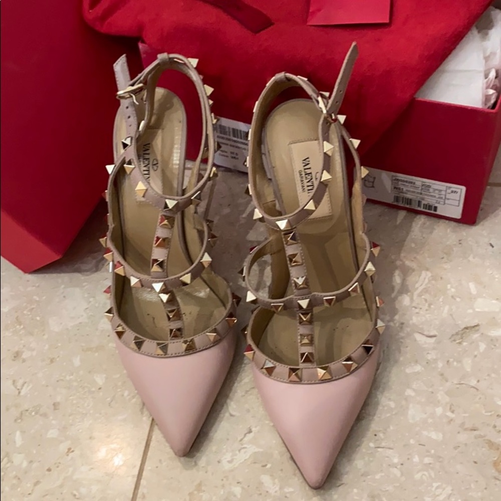 Valentino Rockstud leather pumps water rose - Picture 3 of 11